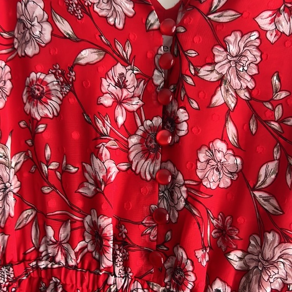 Nanette Lepore floral Ruby Red midi Dress - Picture 4 of 10